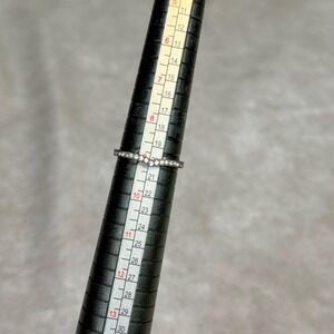 Freida Rothman 925 Sterling Black Rhodium Chevron Pavé CZ Stacker Ring Size 9